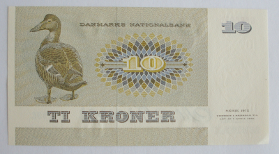 1 Banknote Dänemark: 10 Kronen 1972
