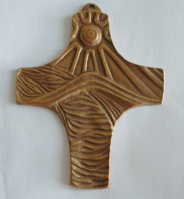 Bronze Kreuz Brücke Maria Laach 9,5x7,5cm #31