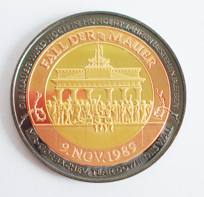 Medaille Deutschland 2020 Fall der Mauer 1989 Silber vergoldet / Kupfer Ø3,2cm