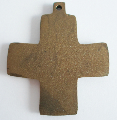 Bronze Kreuz Anhänger geriffelte Struktur 4,8x4,3cm #37