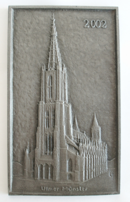 Buderus Eisenguß Relief Kunstguss Ulmer Münster 2002 JG Jörg Großhaus 14x8,2cm