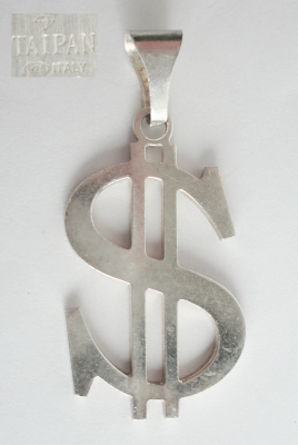 Großer Anhänger $ Zeichen Dollar Silber 925 Taipan 4,5x2,7cm 8,7g