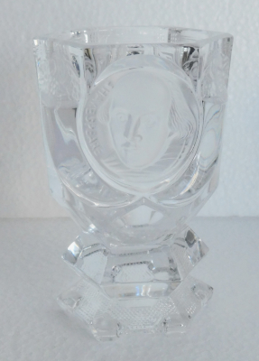 Becherglas Pokalglas Reliefportrait Shakespeare satiniert Berlin Design 422 12,5cm