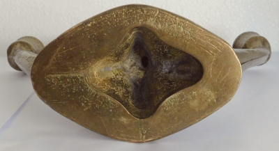 5armiger Bronze Kerzenleuchter wohl Dalbeck 16,5cm Brutalist Design 2363g