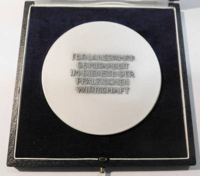 Plakette Medaille Heinrich Moshage Pfälzische Wirtschaft Ø8cm