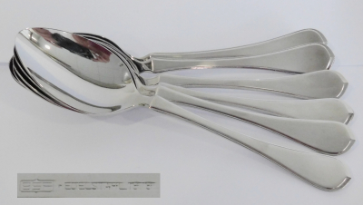 BSF Magnolia Edelstahl 18/10 - 6 große Löffel Menulöffel 19,4cm