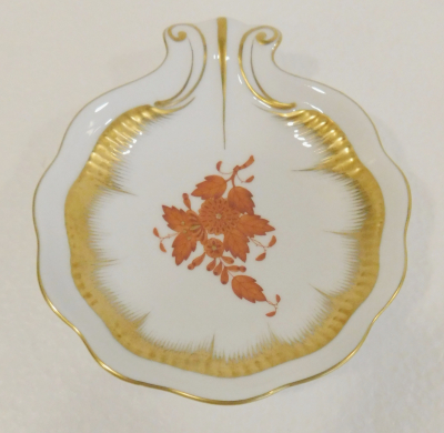 Schale Muschelschale Herend Apponyi orange 7714/AOG 13,5x11,7cm