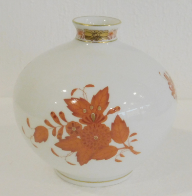 Bauchige Vase Herend Apponyi orange 7088/AOG 9,5cm