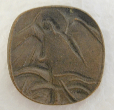 Kleines Bronze Relief Art Handschmeichler Engel 3x2,9cm