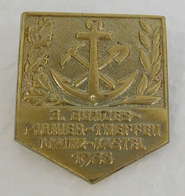 Altes Abzeichen Anstecker 3. Bundes-Pionier-Treffen Mainz-Kastel 1956 3,5x3cm