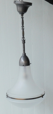 Deckenlampe Luzette satiniert Entwurf Peter Behrens Siemens-Schuckert Ø30 -KEIN VERSAND-