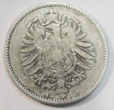 1 Mark Deutsches Reich 1875 A Silber 900 5,37g Ø2,4cm