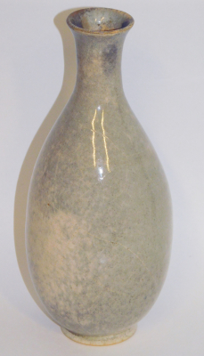 Art Deco Keramik Vase Richard Uhlemeyer hellgrau marmoriert 19,5cm (N)