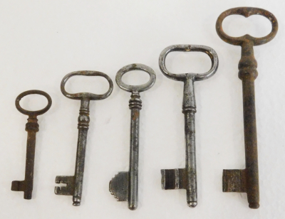 5 alte Schlüssel Bartschlüssel für Tür Schrank Truhe ? 6,5-12,5cm