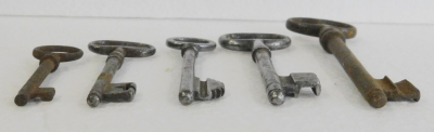 5 alte Schlüssel Bartschlüssel für Tür Schrank Truhe ? 6,5-12,5cm
