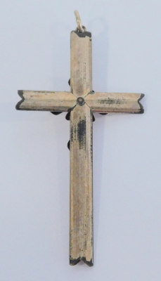 Alter Anhänger Kreuz Flußperle Schaumgold vergoldet? wohl vor 1900 4,7x2,4cm