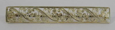 Filigrane Brosche Silber 800 vergoldet 4,9x0,8cm 2,4g