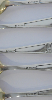 5 original Jugendstil Eislöffel WMF Modell 44 Straußenmarke A. Mayer 13cm