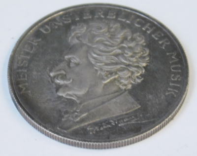Medaille Johann Strauss / Stephansdom Wien von Bodlak Silber 925 16,12g 3,5cm