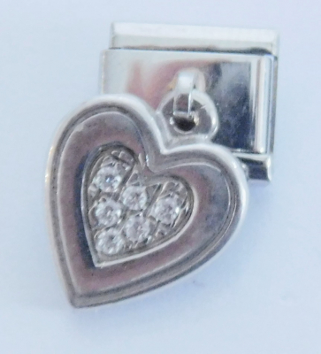 Original Nomination Modul 9mm Dangle Herz Zirkonia Silber 925