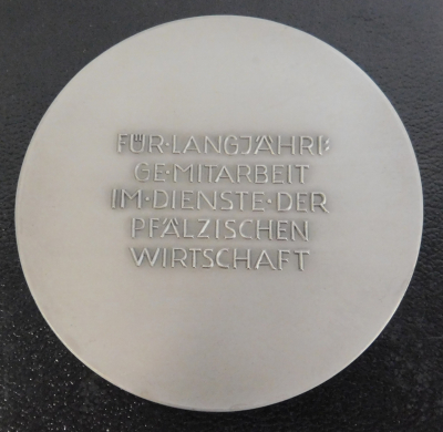 Plakette Medaille Heinrich Moshage Pfälzische Wirtschaft Ø8cm