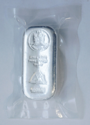 Silberbarren 250 g Feinsilber 999,9 - 1 $ Fiji 2021 Argor Heraeus eingeschweißt