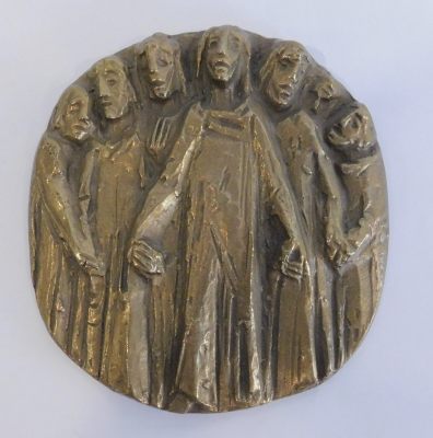 Bronze Relief von Joseph Krautwald Motiv ? 12x11,5cm