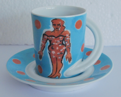 Espressotasse Rosenthal Cupola Design Elvira Bach limitierte Künstlertasse 1997