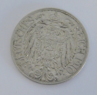 Alte Münze 25 Pfennig Deutsches Reich 1910 A Ø2,3cm