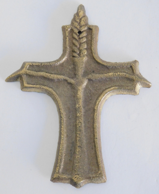 Kleines Bronze Kreuz mit Ähre 10x7,8cm