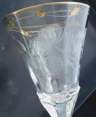 Kleines edles Weinglas Moser Paula Rose Gold Portwein 21cm