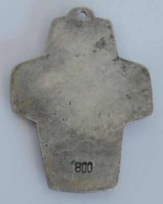 Anhänger Kreuz Relief Jesus Taube Silber 800 6,6g 3,2x2,4cm