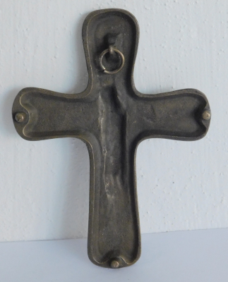 Bronze Kreuz Jesus Taube 14,8x11cm #26