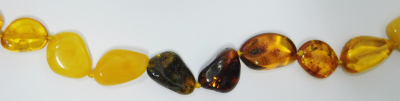 Bernstein Kette Naturbernstein im Verlauf honig-amber-cognac 0,5-1cm 15,4g 45cm