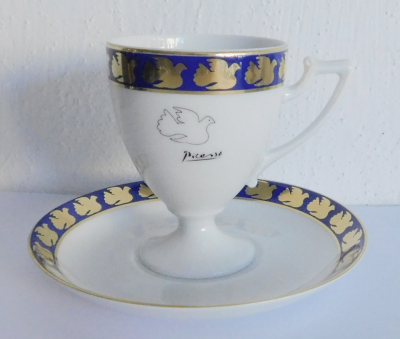 Espressotasse Mokkatasse Königl. pr Tettau Pablo Homage Collection Picasso Taube