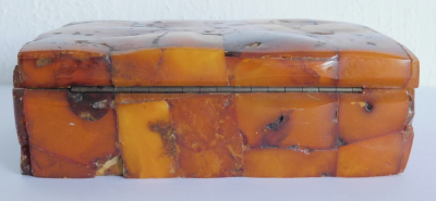 Altes Bernstein Kästchen Schatulle SBM Königsberg 13,5x9,5x4,5cm