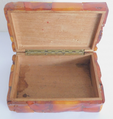 Altes Bernstein Kästchen Schatulle SBM Königsberg 13,5x9,5x4,5cm