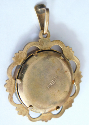 Alter Jugendstil Anhänger Fotoanhänger Double rund Ø3,2cm