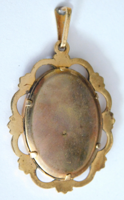 Alter Jugendstil Anhänger Fotoanhänger Double oval 3,7x3cm