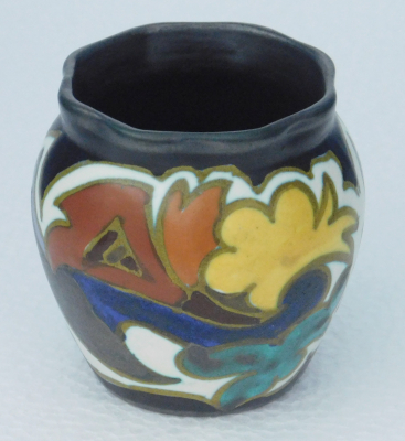 Kleine Keramikvase Gouda Holland Grotius 8cm (N)