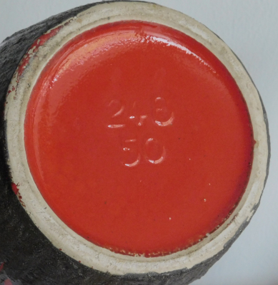 Bodenvase Keramik Scheurich 248-50 Pferde fat lava rot-schwarz