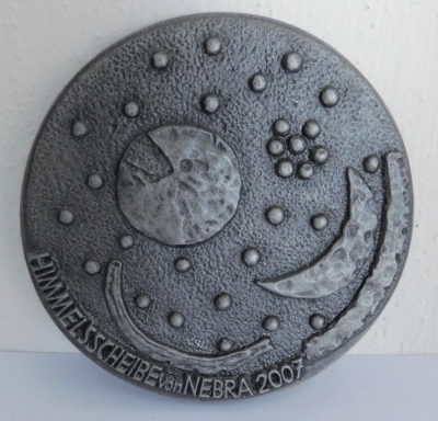 Buderus Eisenguß Relief Kunstguss 2007 Himmelsscheibe von Nebra Frehmuth Ø11,4cm