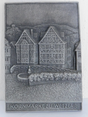 Buderus Eisenguß Relief Kunstguss Wetzlar Kornmarkt 11,7x8,3cm