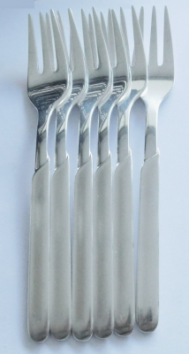 WMF Onda versilbert 90 teilmattiert 6 Kuchengabeln 15,6cm