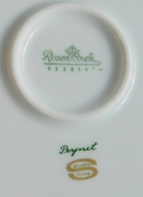 Schale / Teller Rosenthal Peynet Paar mit Hochrad 17x16,7cm