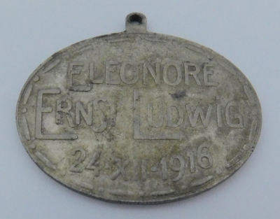 Weihnachts Medaille 1916 Segenswünsche Großherzog Ernst Ludwig Hessen 3,4x2,6cm