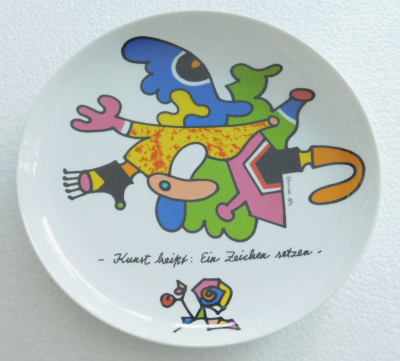 Wandteller Rosenthal Design Otmar Alt Ein Zeichen setzen Künstlerteller Ø26cm