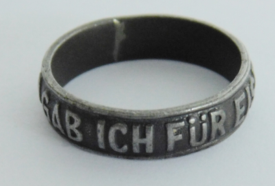 Patriotischer Ring Gold gab ich für Eisen 1914 Reservistika I. WK