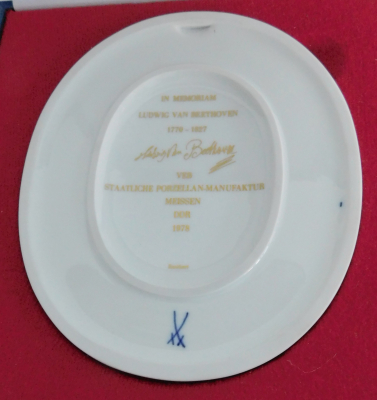 Wandbild Plakette Meissen Ludwig van Beethoven I. Wahl 17x14,4cm