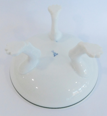 Kleine Schale Fußschale Tatzen Meissen Weinlaub I. Wahl Ø13,5 H7,2cm